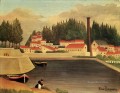 pueblo cerca de una fábrica 1908 Henri Rousseau Postimpresionismo Primitivismo ingenuo